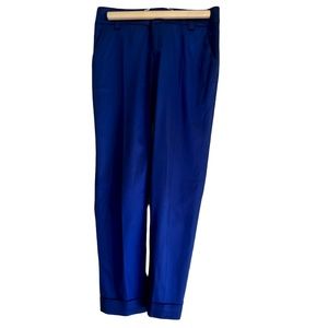 NWOT Alice + Olivia Satin Pants Size US 0 Navy Dark Blue Ultramarine